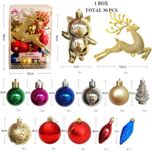 Load image into Gallery viewer, 30Pcs, Mix 3-7cm Shatterproof Christmas Ball Ornaments, Christmas Tree Decoration