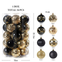 Load image into Gallery viewer, 34Pcs, 6cm Shatterproof Christmas Ball Ornaments, Christmas Tree Decoration