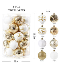Load image into Gallery viewer, 34Pcs, 6cm Shatterproof Christmas Ball Ornaments, Christmas Tree Decoration