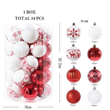Load image into Gallery viewer, 34Pcs, 6cm Shatterproof Christmas Ball Ornaments, Christmas Tree Decoration