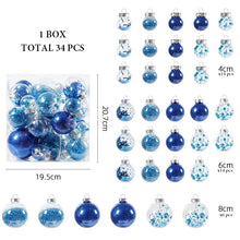 Load image into Gallery viewer, 34Pcs, Mix 4-8cm Shatterproof Christmas Ball Ornaments, Christmas Tree Decoration