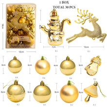 Load image into Gallery viewer, 30Pcs, Mix 3-7cm Shatterproof Christmas Ball Ornaments, Christmas Tree Decoration
