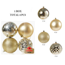 Load image into Gallery viewer, 4Pcs, 10cm Shatterproof Christmas Ball Ornaments, Christmas Tree Decoration