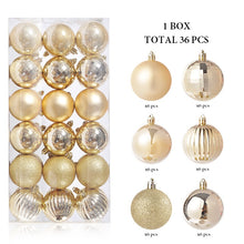 Load image into Gallery viewer, 36Pcs, 3-6cm Shatterproof Christmas Ball Ornaments, Christmas Tree Decoration