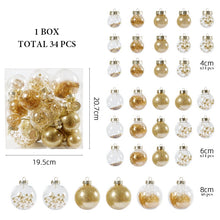 Load image into Gallery viewer, 34Pcs, Mix 4-8cm Shatterproof Christmas Ball Ornaments, Christmas Tree Decoration