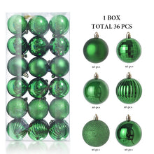 Load image into Gallery viewer, 36Pcs, 3-6cm Shatterproof Christmas Ball Ornaments, Christmas Tree Decoration