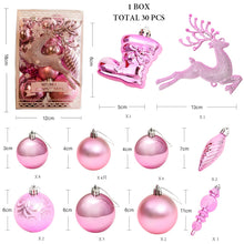 Load image into Gallery viewer, 30Pcs, Mix 3-7cm Shatterproof Christmas Ball Ornaments, Christmas Tree Decoration