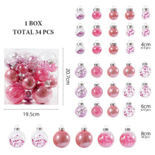 Load image into Gallery viewer, 34Pcs, Mix 4-8cm Shatterproof Christmas Ball Ornaments, Christmas Tree Decoration