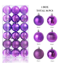 Load image into Gallery viewer, 36Pcs, 3-6cm Shatterproof Christmas Ball Ornaments, Christmas Tree Decoration