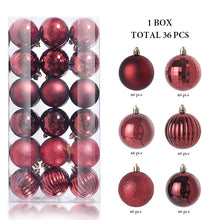 Load image into Gallery viewer, 36Pcs, 3-6cm Shatterproof Christmas Ball Ornaments, Christmas Tree Decoration
