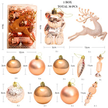 Load image into Gallery viewer, 30Pcs, Mix 3-7cm Shatterproof Christmas Ball Ornaments, Christmas Tree Decoration