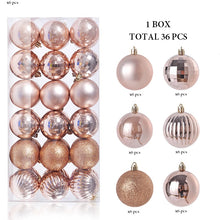 Load image into Gallery viewer, 36Pcs, 3-6cm Shatterproof Christmas Ball Ornaments, Christmas Tree Decoration