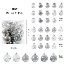 Load image into Gallery viewer, 34Pcs, Mix 4-8cm Shatterproof Christmas Ball Ornaments, Christmas Tree Decoration