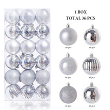 Load image into Gallery viewer, 36Pcs, 3-6cm Shatterproof Christmas Ball Ornaments, Christmas Tree Decoration