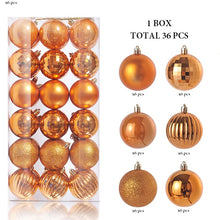 Load image into Gallery viewer, 36Pcs, 3-6cm Shatterproof Christmas Ball Ornaments, Christmas Tree Decoration
