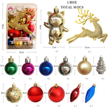 Load image into Gallery viewer, 30Pcs, Mix 3-7cm Shatterproof Christmas Ball Ornaments, Christmas Tree Decoration
