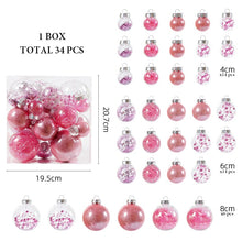 Load image into Gallery viewer, 34Pcs, Mix 4-8cm Shatterproof Christmas Ball Ornaments, Christmas Tree Decoration
