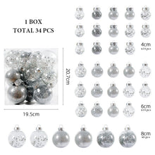 Load image into Gallery viewer, 34Pcs, Mix 4-8cm Shatterproof Christmas Ball Ornaments, Christmas Tree Decoration
